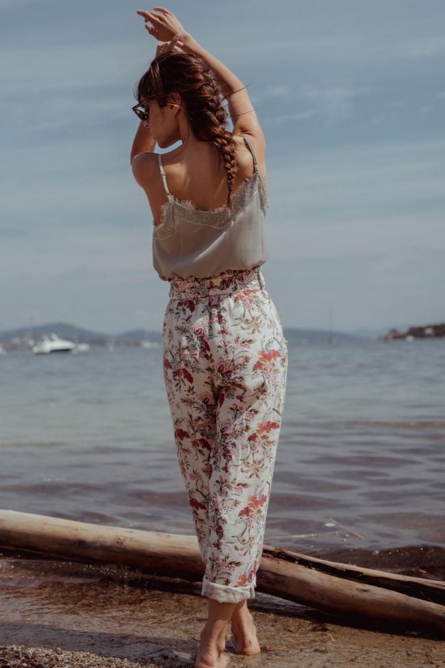 Pantalon Merida à motif tropical